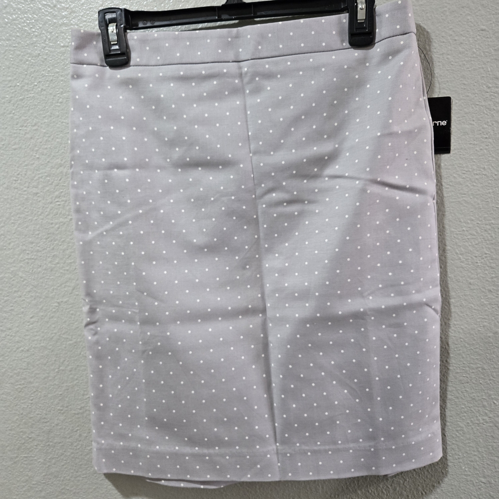 Elegant Gray and White Polka Dot Skirt